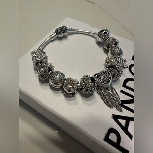 PANDORA Heart Pave Bracelet & Charms